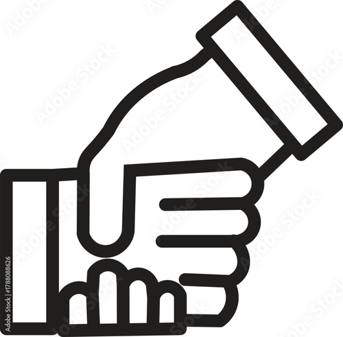 Black color Shake hands vector icon