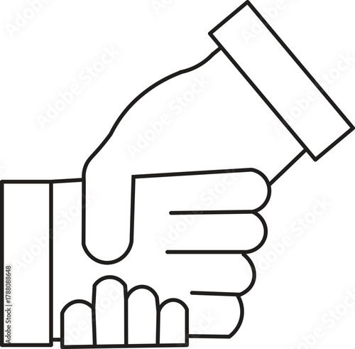 Black color Shake hands vector icon