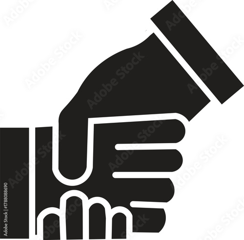 Black color Shake hands vector icon