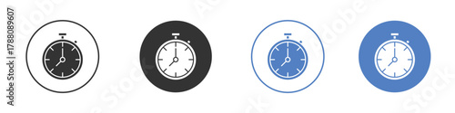Stop watch icon pictogram set. Vector icon designs
