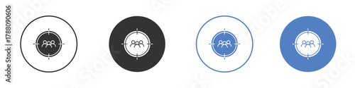Tableau sur toile Target audience icon pictogram set. Vector icon designs