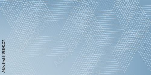 Abstract hexagon lines on gray background. Geometric stripe line art design for poster, brochure, cover, website, banner.
