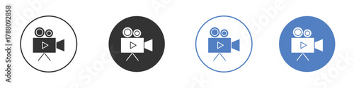 Video camera icon pictogram set. Vector icon designs