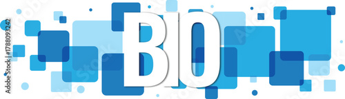 Modern BIO word displayed prominently amidst a vibrant blue geometric pattern for science and life topics