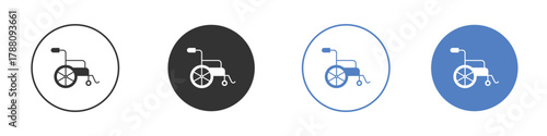 Wheelchair icon pictogram set. Vector icon designs