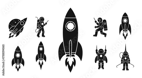 Canvastavla Dynamic astronauts and rockets launch into exploration, igniting a sense of adventure and future possibilities for innovative projects and futuristic themes