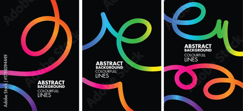 Abstract Colorful Vector Background with Space for Text – Rainbow Lines and Gradient Flow Design for Creative Projects and Digital Art