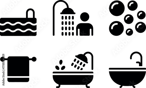 Bathroom and spa icons
