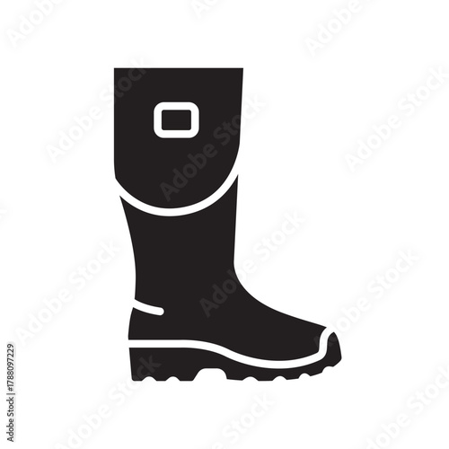 rubber boot color flat icon. Vector isolated element