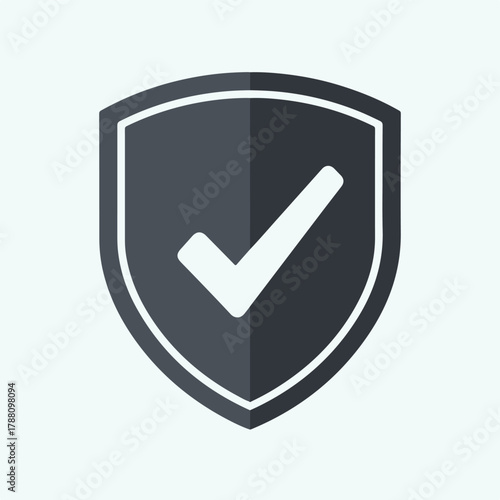 Security shield with checkmark icon symbolizing protection, approval