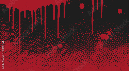 red and black halftone urban banner background