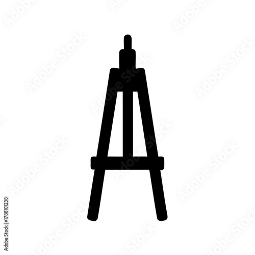 Black artist easel icon, perfect for painting and display Vector, illustration