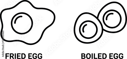 Fried egg and boiled egg