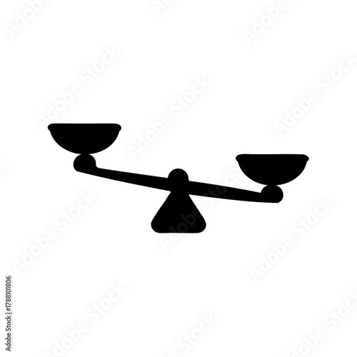 Imbalanced weight scale icon, showing disparity or bias Vector, illustration