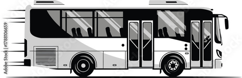 Dynamic modern bus in motion, capturing the essence of efficient urban transport and seamless travel experiences for commuters and tourists.