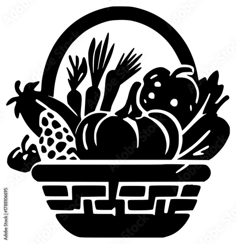 A basket of vegetables picked from the garden