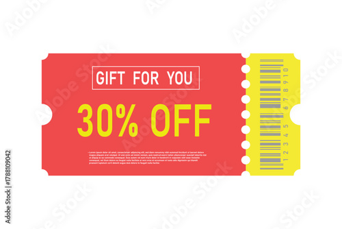 Gift voucher template banner on white background