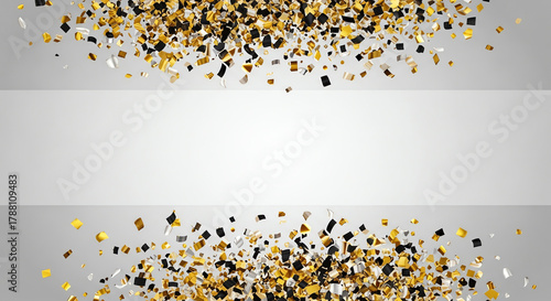 Dynamic New Year Confetti Explosion Background with Central Copy Space Generated AI