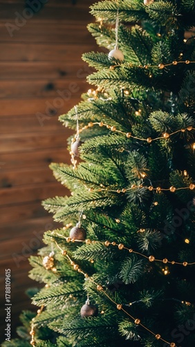 Christmas Tree with Golden Lights