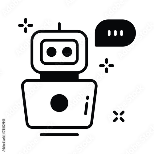 AI chatbot icon representing intelligent communication and automation.