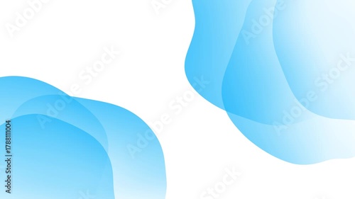 Abstract flowing blue shapes on a clean white background, representing fluidity and modern design.