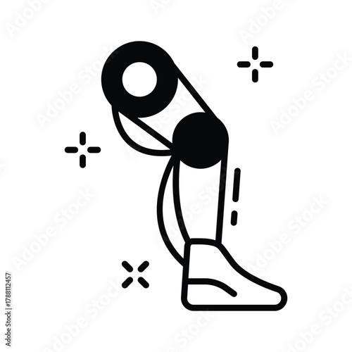 Take your hands on this amazing icon of prosthetic leg in modern design style