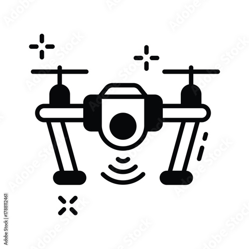 Modern AI powered drone icon representing autonomous flying technology.
