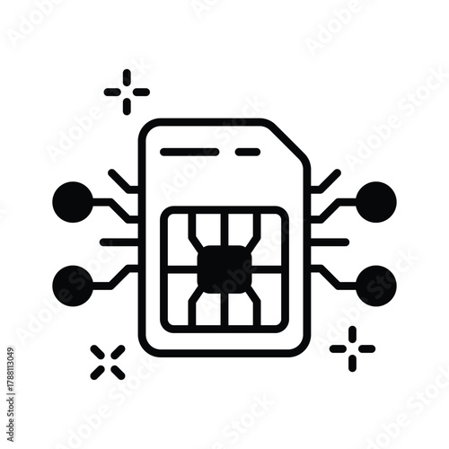 Microchip icon representing artificial intelligence hardware and computing power.