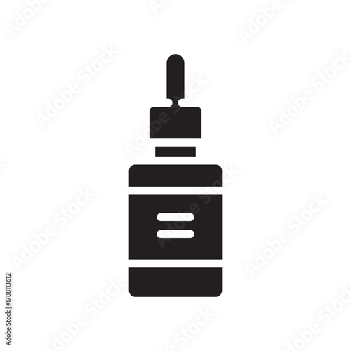 plastic dropper for cosmetics color flat icon. Vector isolated element