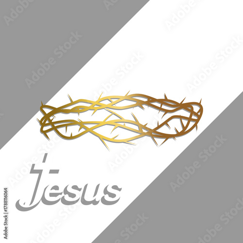 Vector illustration of crown of thorns background, victory in love