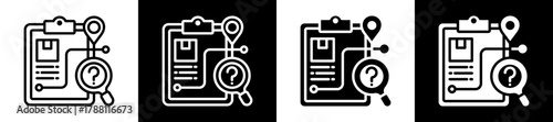 Product Traceability Icon Set In Black And White Filled Style Collection