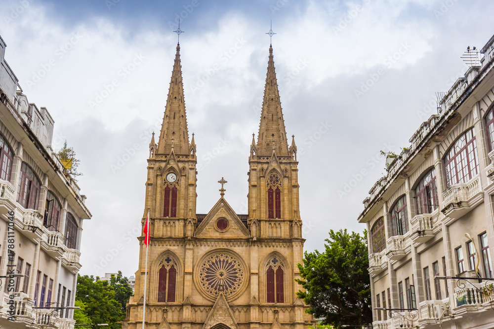 Fototapeta premium Towers of the Sacred Heart Cathedral in Guangzhou, China