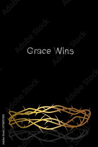 Vector illustration of crown of thorns background, victory in love