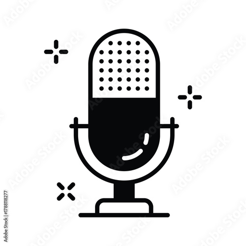 Microphone icon symbolizing AI voice assistant and smart speech technology.