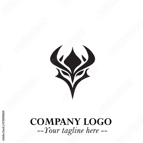 Head of Dracula Logo Symbol in Black on the White Background with Horror Minimal Vector Design
