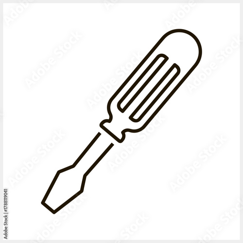 Outline screwdriver icon Tool clipart Vector stock illustration