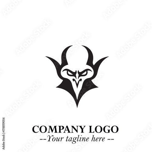 Head of Dracula Logo Symbol in Black on the White Background with Horror Minimal Vector Design