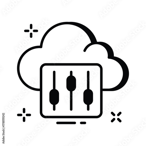 Take your hands on this amazing icon of cloud setting in modern style