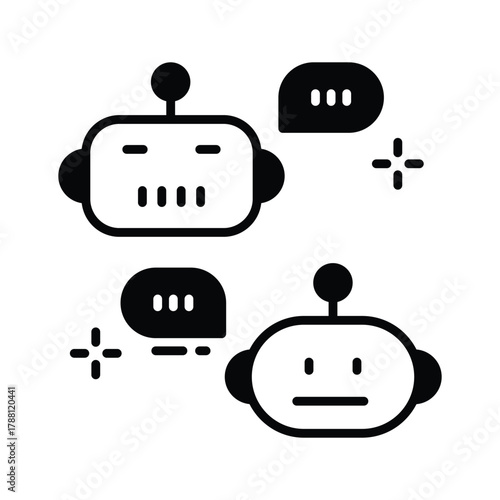 AI chatbot icon representing intelligent communication and automation.