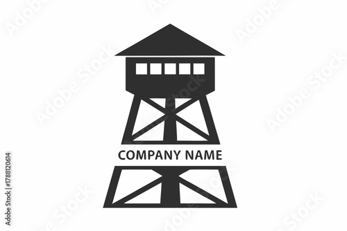 The observation tower icon in silhouette stands tall, a symbol ready for brand recognition