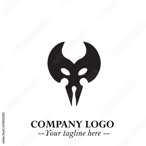 Head of Dracula Logo Symbol in Black on the White Background with Horror Minimal Vector Design