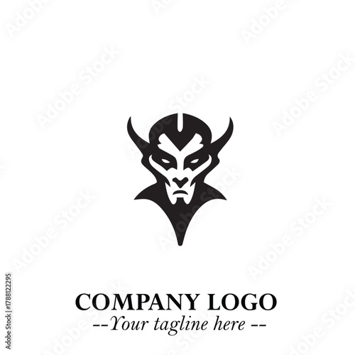 Head of Dracula Logo Symbol in Black on the White Background with Horror Minimal Vector Design
