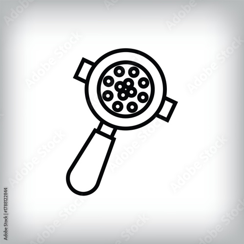 Modern coffee press apparatus linear design. Creative coffee and barista design, corporate identity.