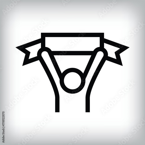 Modern fan linear design. Creative crowd cheering and sports design, corporate identity.