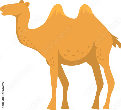 Cartoon illustration of a tough Arabian camel