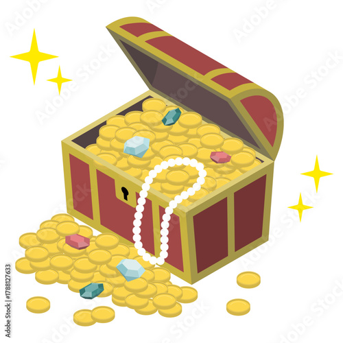 アイソメトリックイラスト：宝箱