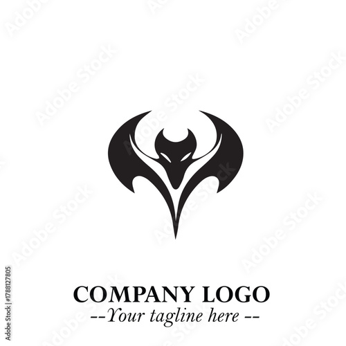 Head of Dracula Logo Symbol in Black on the White Background with Horror Minimal Vector Design