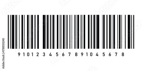 Black and white barcode icon on white background