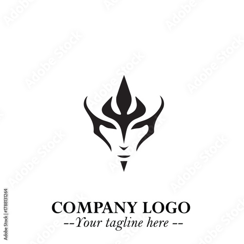 Head of Dracula Logo Symbol in Black on the White Background with Horror Minimal Vector Design