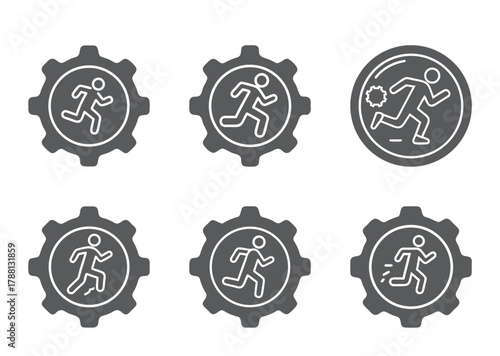 Human Progress Inside the Machine Gears, a Symbol of Productivity